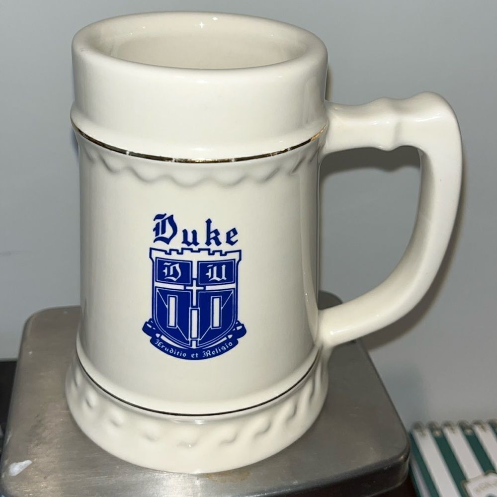 Duke University Blue Devils vintage made USA Mug NCAA Ceramic gold edging retro